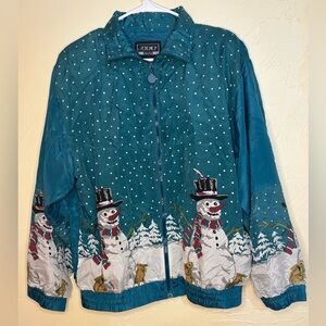 Vintage Silk Anney Collection Snowman Jacket